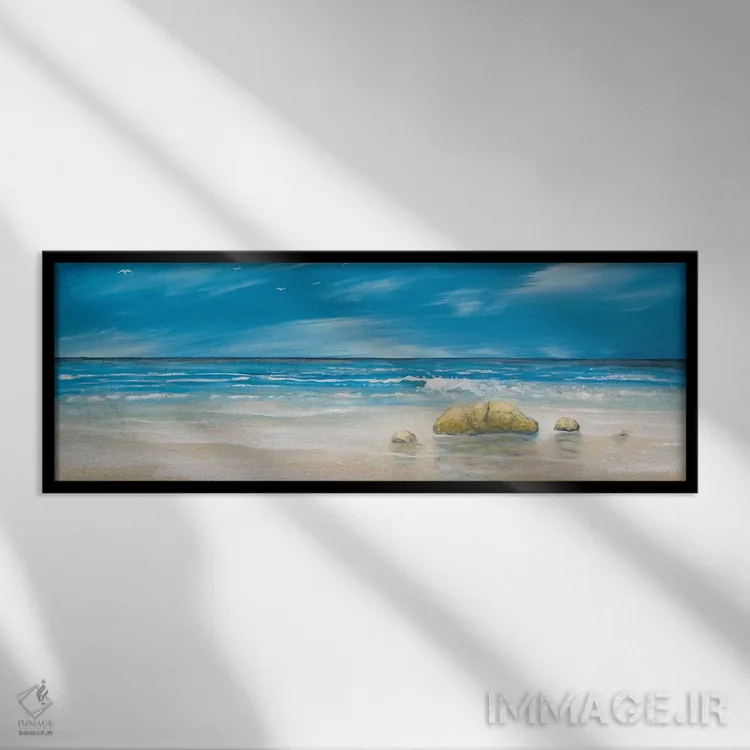 تابلو در کنار ساحل اثر کینگزلی - نمای قابدار مشکی