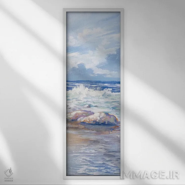 تابلو پانل ساحلی II اثر کینگزلی - نمای قابدار سفید