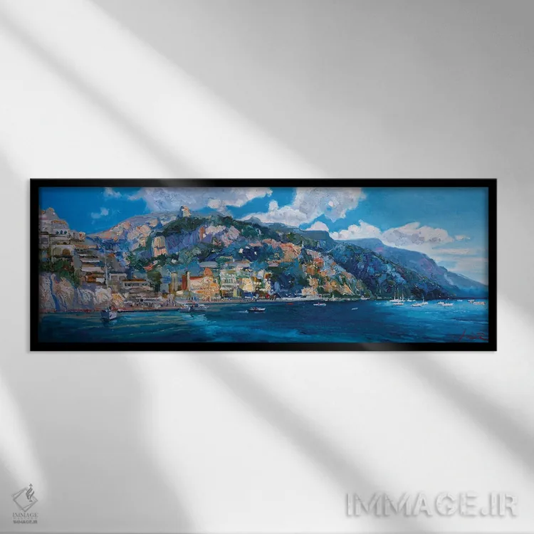 تابلو پوزیتانو (ایتالیا) اثر خانلار اسداللهیف - نمای قابدار مشکی