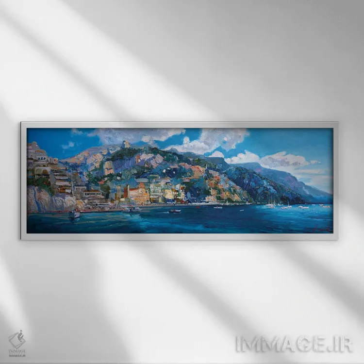 تابلو پوزیتانو (ایتالیا) اثر خانلار اسداللهیف - نمای قابدار سفید