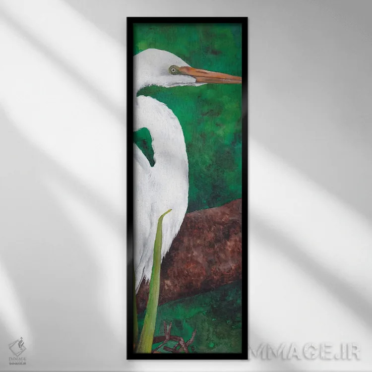 تابلو اگرت در حال نگاه کردن اثر هنر و طراحی KAK (استودیو هنری) - نمای قابدار مشکی