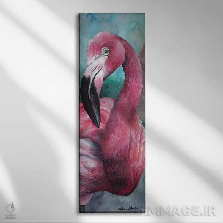 تابلو فلامینگو II اثر هنر و طراحی KAK (استودیو هنری) - نمای روبهرو روی دیوار