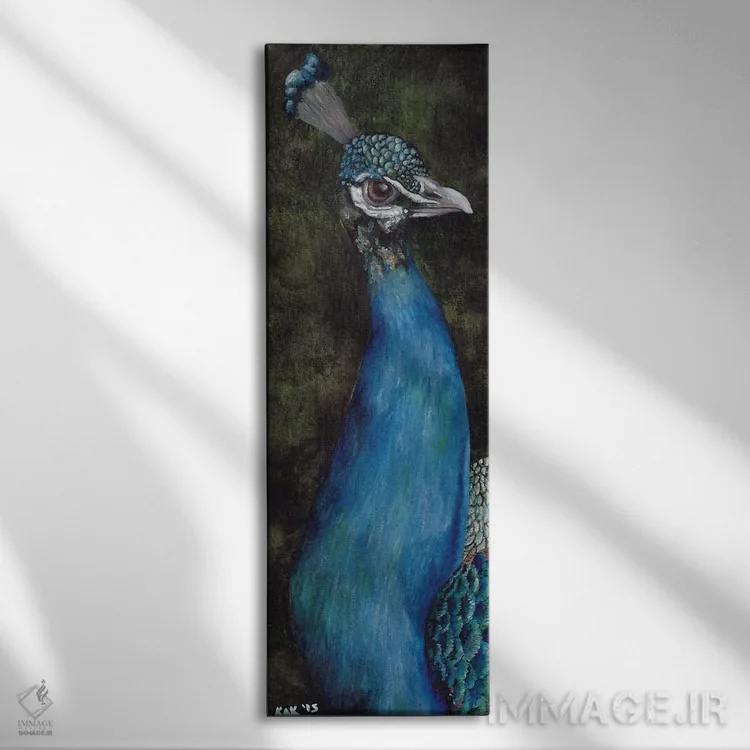 تابلو طاووس I اثر هنر و طراحی KAK (استودیو هنری) - نمای روبهرو روی دیوار