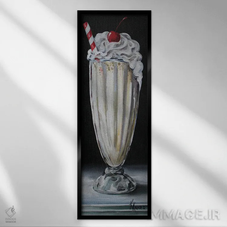 تابلو میلکشیک اثر کریستین کاینر - نمای قابدار مشکی