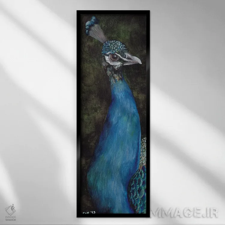 تابلو طاووس I اثر هنر و طراحی KAK (استودیو هنری) - نمای قابدار مشکی