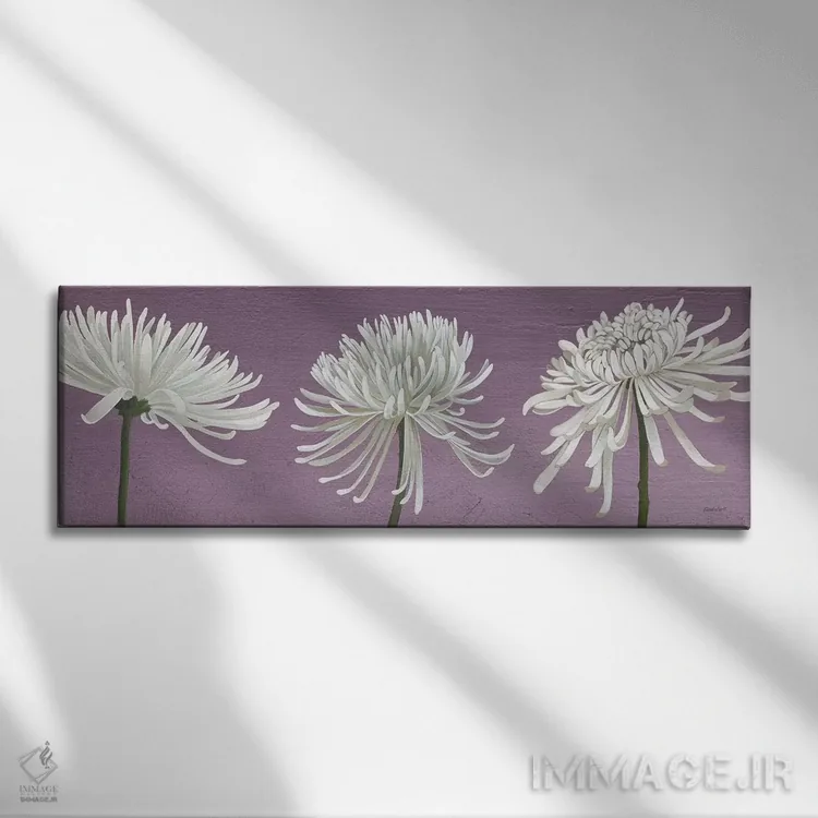 تابلو داوودیهای صبحگاهی و اسطوخودوس اثر کاترین لاول - نمای روبهرو روی دیوار