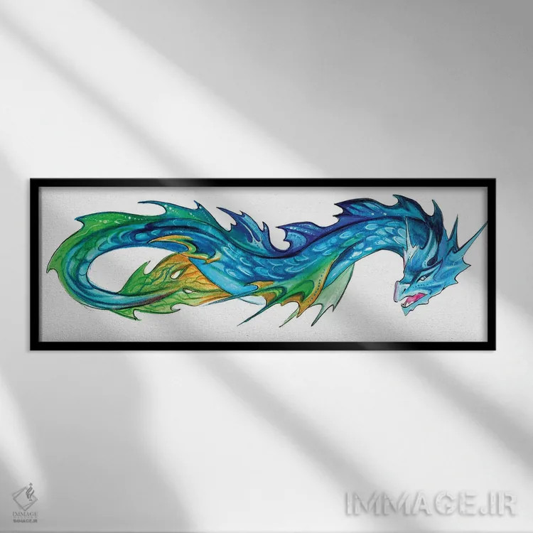 تابلو مار دریایی اثر کتی لیپسکامب - نمای قابدار مشکی