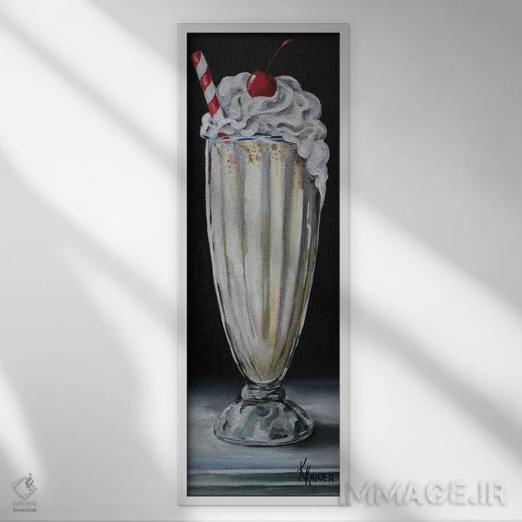 تابلو میلکشیک اثر کریستین کاینر - نمای قابدار سفید