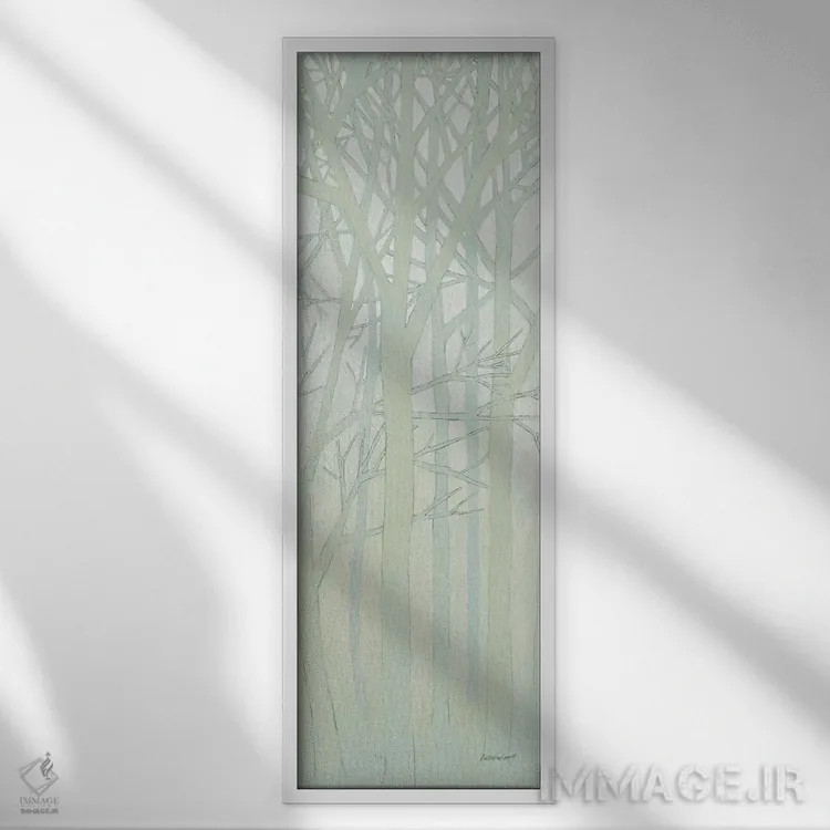 تابلو درختان بهاری ۲ اثر کاترین لاول - نمای قابدار سفید