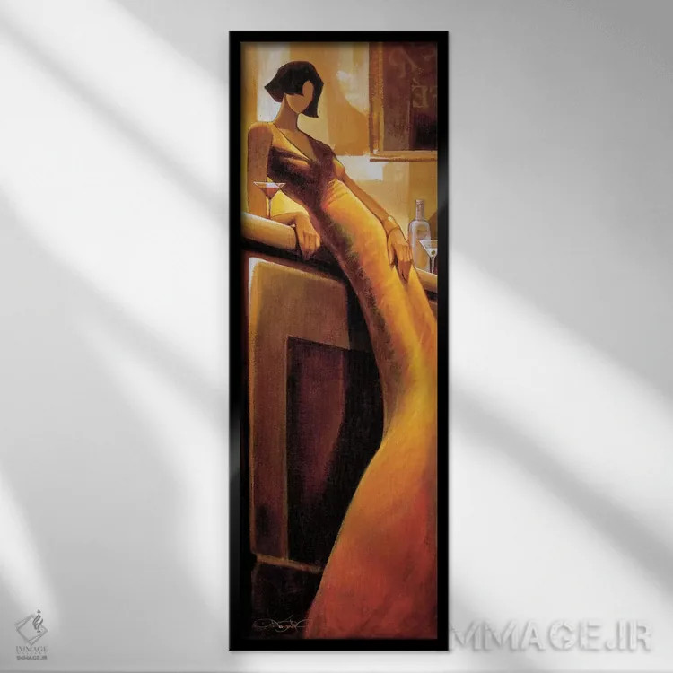 تابلو زن اغواگر (به فرانسوی) اثر کیت مالِت - نمای قابدار مشکی