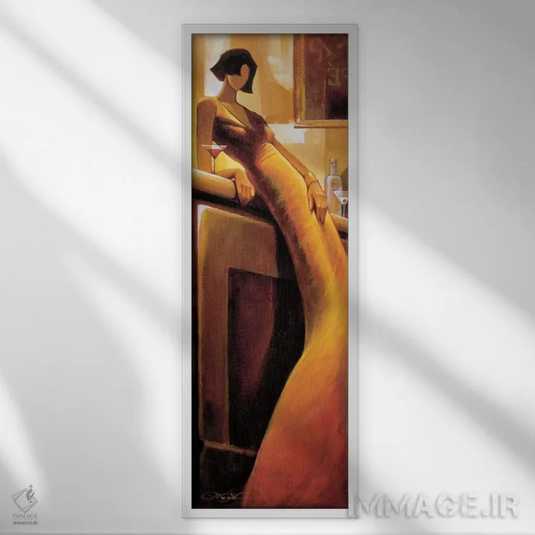 تابلو زن اغواگر (به فرانسوی) اثر کیت مالِت - نمای قابدار سفید