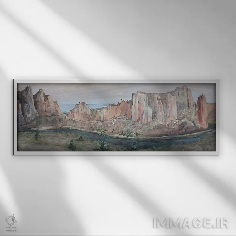 تابلو صخره اسمیت اثر کندون کریشنز (شرکت/استودیو هنری) - نمای قابدار سفید