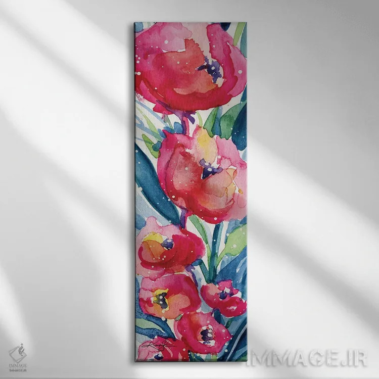 تابلو شکوفههای کوچولو چهارم اثر کتی مورتون استنیون - نمای روبهرو روی دیوار