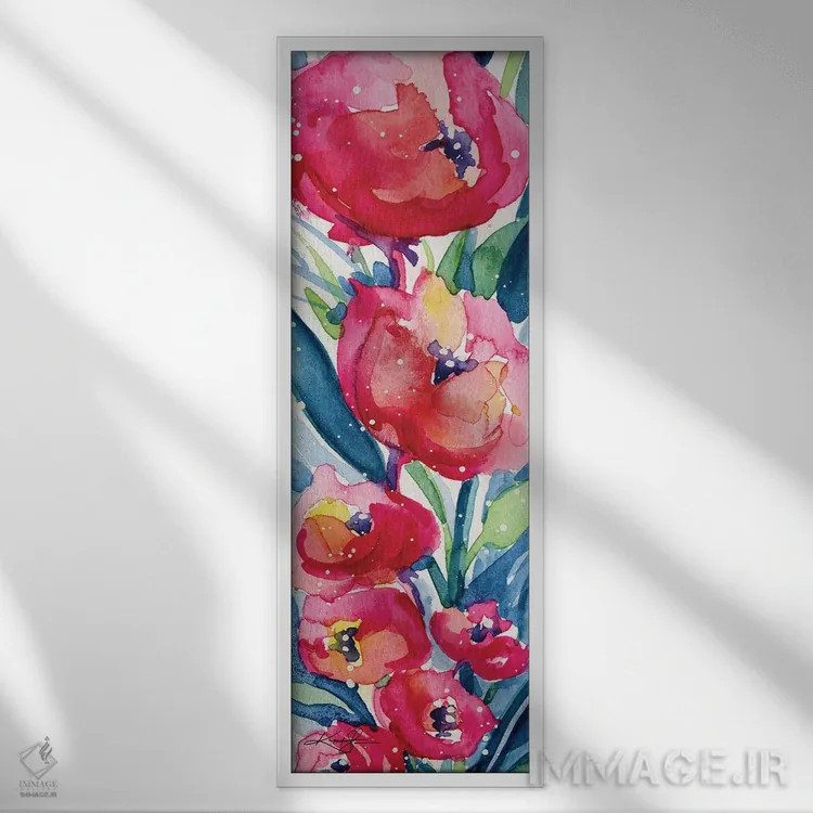 تابلو شکوفههای کوچولو چهارم اثر کتی مورتون استنیون - نمای قابدار سفید