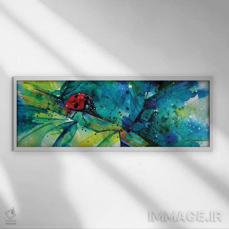 تابلو کفشدوزک اول اثر کتی مورتون استنیون - نمای قابدار سفید