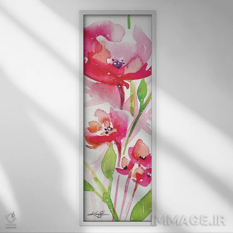 تابلو شکوفههای کوچولو پنجم اثر کتی مورتون استنیون - نمای قابدار سفید