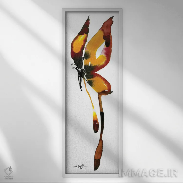 تابلو ذن پروانهای ۱۰ اثر کتی مورتون استنیون - نمای قابدار سفید