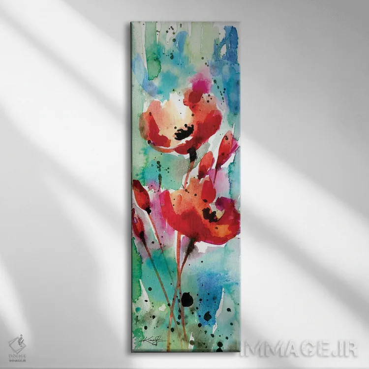 تابلو عشق شقایق ۱۰ اثر کتی مورتون استنیون - نمای روبهرو روی دیوار