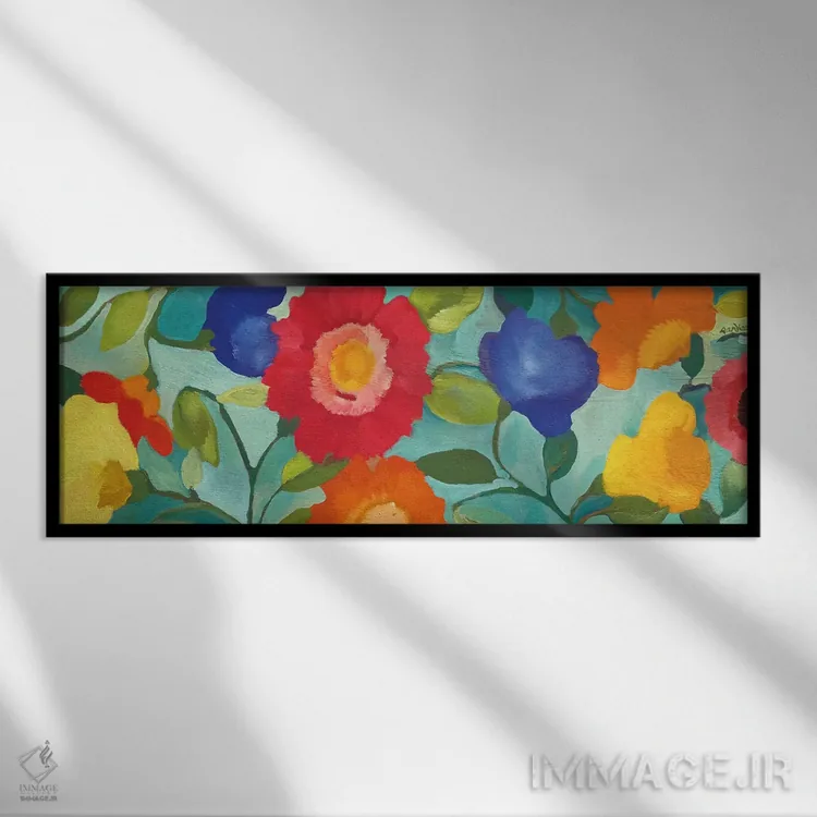 تابلو پن آبی II اثر کیم پارکر - نمای قابدار مشکی