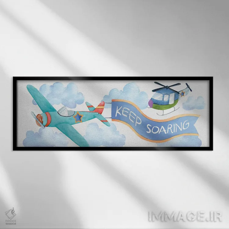 تابلو پرواز هواپیما اثر کنراد ناتسن - نمای قابدار مشکی