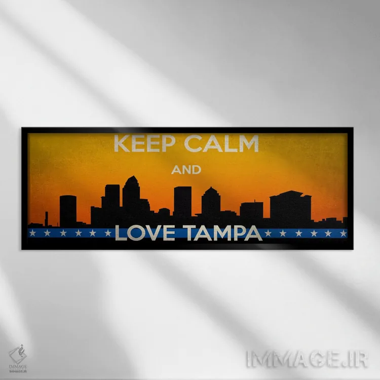 تابلو آرام باش و عاشق تمپا باش (آمریکا) اثر فایو بای فایو کالکتیو - نمای قابدار مشکی