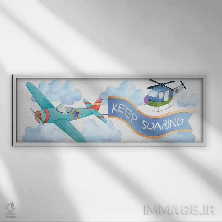 تابلو پرواز هواپیما اثر کنراد ناتسن - نمای قابدار سفید