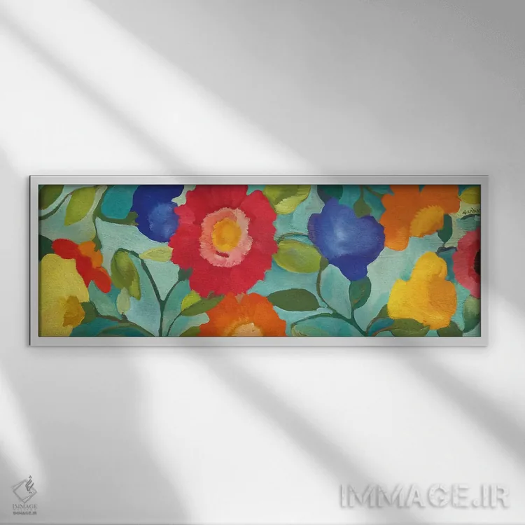 تابلو پن آبی II اثر کیم پارکر - نمای قابدار سفید