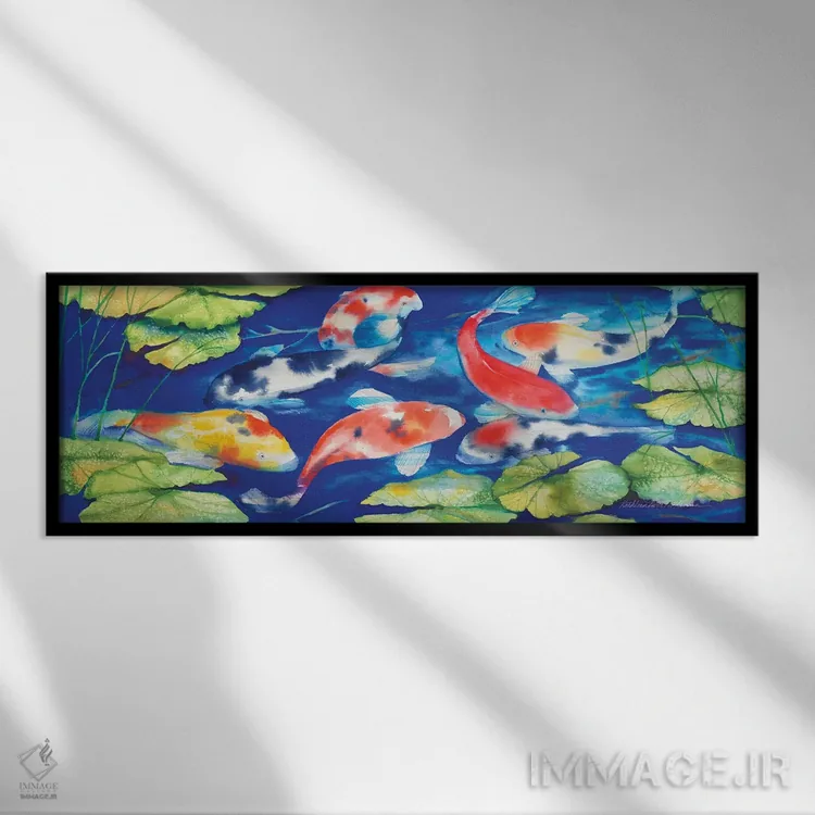 تابلو کوی (نوعی ماهی ژاپنی) اثر کاتلین پار مککنا - نمای قابدار مشکی