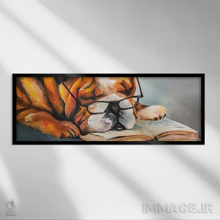 تابلو وقتی کتاب کسلکننده است اثر کوپتسووا آرت (استودیو یا برند هنری) - نمای قابدار مشکی