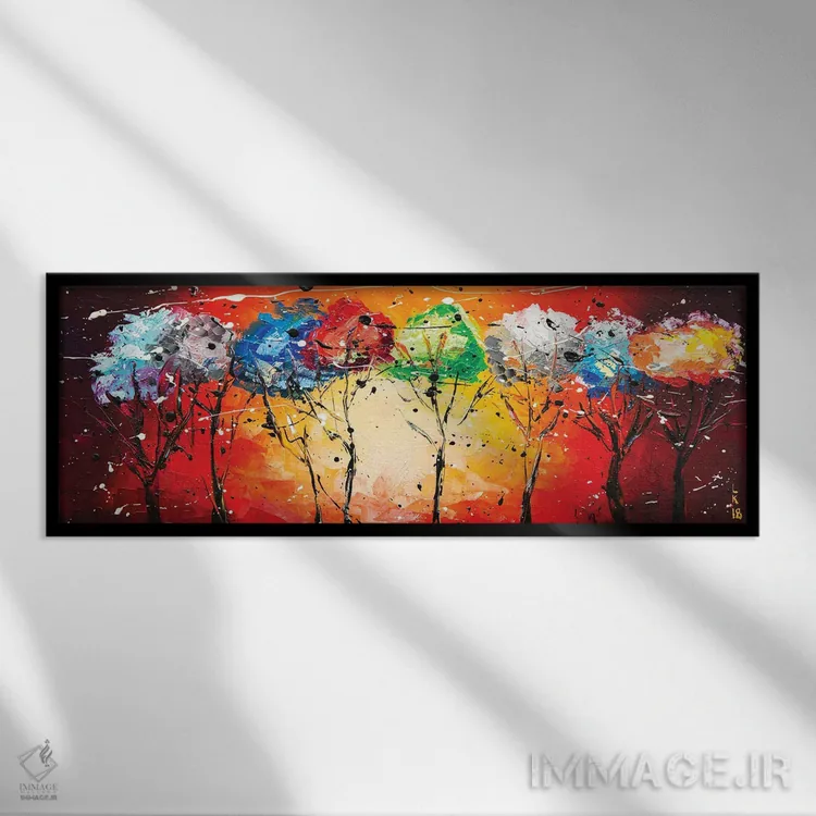 تابلو غروب هندی اثر کوپتسووا آرت (استودیو یا برند هنری) - نمای قابدار مشکی