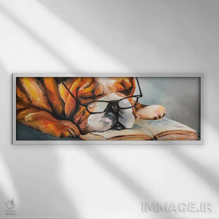 تابلو وقتی کتاب کسلکننده است اثر کوپتسووا آرت (استودیو یا برند هنری) - نمای قابدار سفید