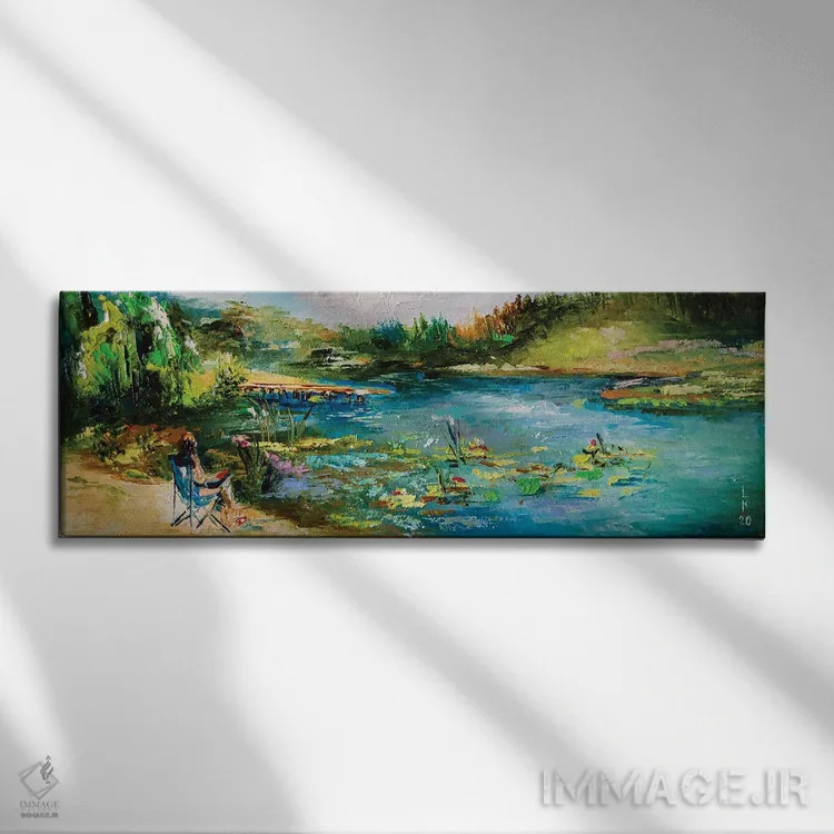 تابلو آرامش در کنار رودخانه اثر کوپتسووا آرت (استودیو یا برند هنری) - نمای روبهرو روی دیوار