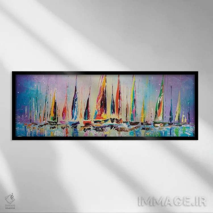 تابلو مسابقه قایقرانی بزرگ II اثر کوپتسووا آرت (استودیو یا برند هنری) - نمای قابدار مشکی