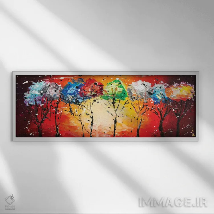 تابلو غروب هندی اثر کوپتسووا آرت (استودیو یا برند هنری) - نمای قابدار سفید