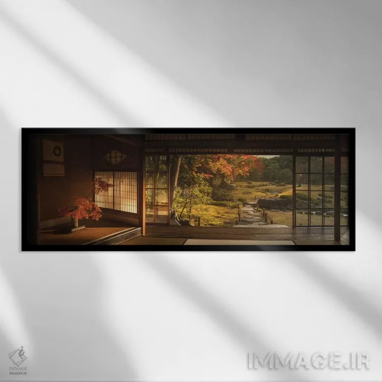 تابلو پاییز در ژاپن XVIII اثر دنیل کردان - نمای قابدار مشکی