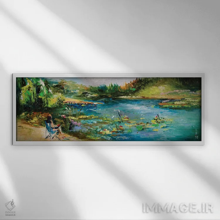 تابلو آرامش در کنار رودخانه اثر کوپتسووا آرت (استودیو یا برند هنری) - نمای قابدار سفید