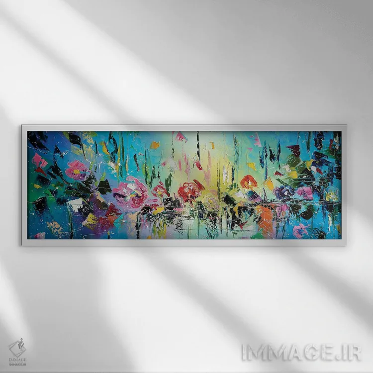 تابلو ملودی گلها اثر کوپتسووا آرت (استودیو یا برند هنری) - نمای قابدار سفید