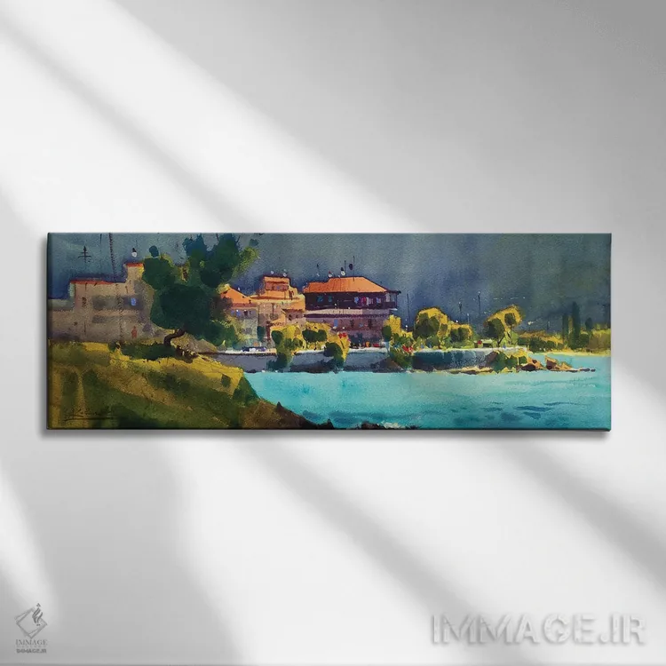 تابلو منظره با دریا در یونان اثر اندریی کووالیک - نمای روبهرو روی دیوار