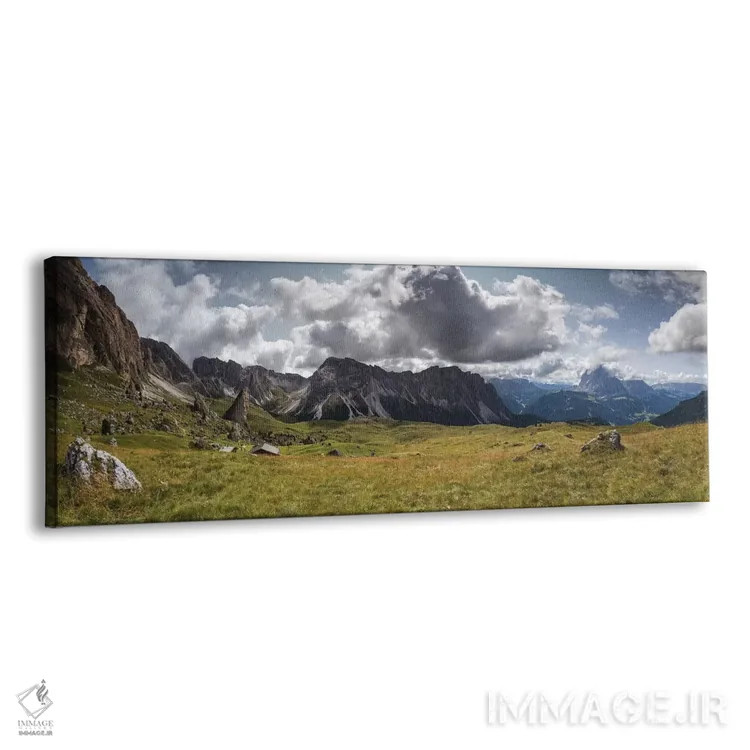 تابلو اروپا، ایتالیا، آلپ، دولومیتها، تیرول جنوبی، واله گردنا، چشمانداز از مَلگا پیهرالونجیا آلم اثر میکولاج گوسپودرک - نمای پرسپکتیو محصول