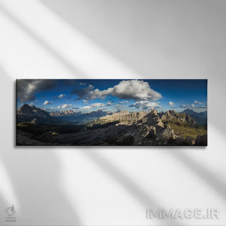 تابلو اروپا، ایتالیا، آلپ، دولومیتها، چشمانداز از پناهگاه نوولاؤ اثر میکولاج گوسپودرک - نمای روبهرو روی دیوار