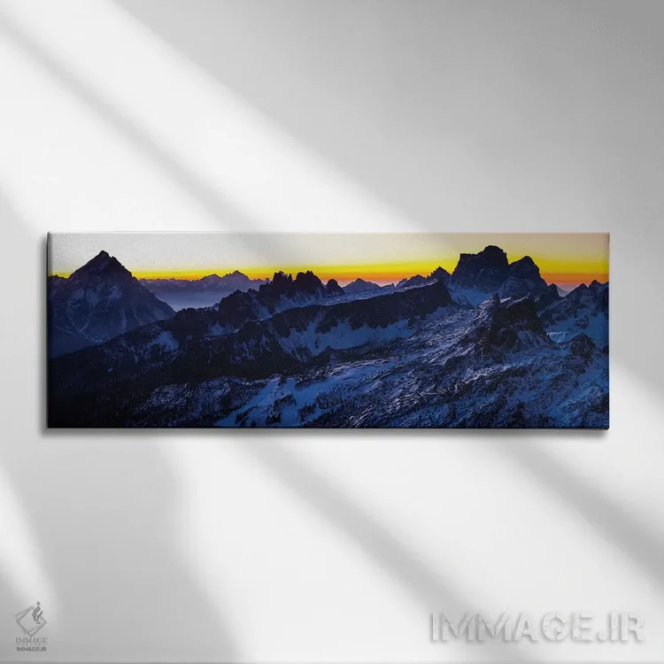 تابلو اروپا، ایتالیا، آلپ، چشمانداز از لاگاتسوی. دولومیتهای زمستانی I اثر میکولاج گوسپودرک - نمای روبهرو روی دیوار