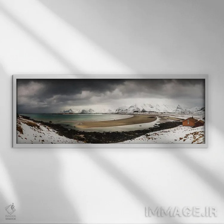 تابلو ایتریساند، لوفوتن، نروژ اثر میکولاج گوسپودرک - نمای قابدار سفید