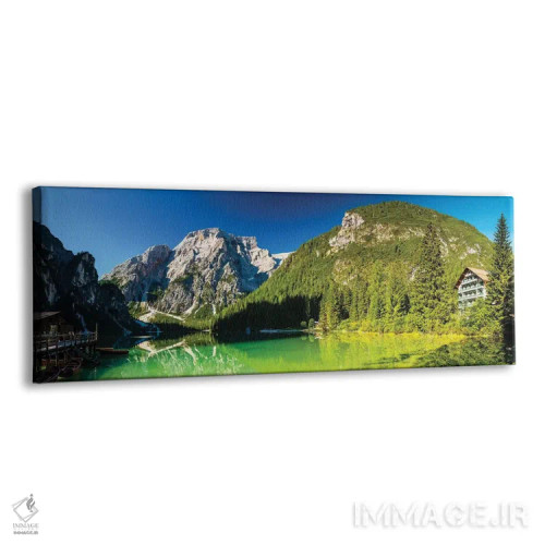 تابلو ایتالیا، آلپ، دولومیتهای پراگ، کوهها. دریاچه پراگر ویلزه / دریاچه برائیس، I اثر میکولاج گوسپودرک - نمای پرسپکتیو محصول