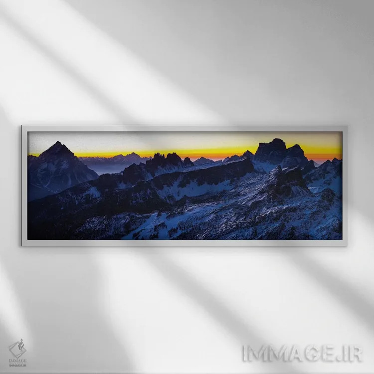 تابلو اروپا، ایتالیا، آلپ، چشمانداز از لاگاتسوی. دولومیتهای زمستانی I اثر میکولاج گوسپودرک - نمای قابدار سفید