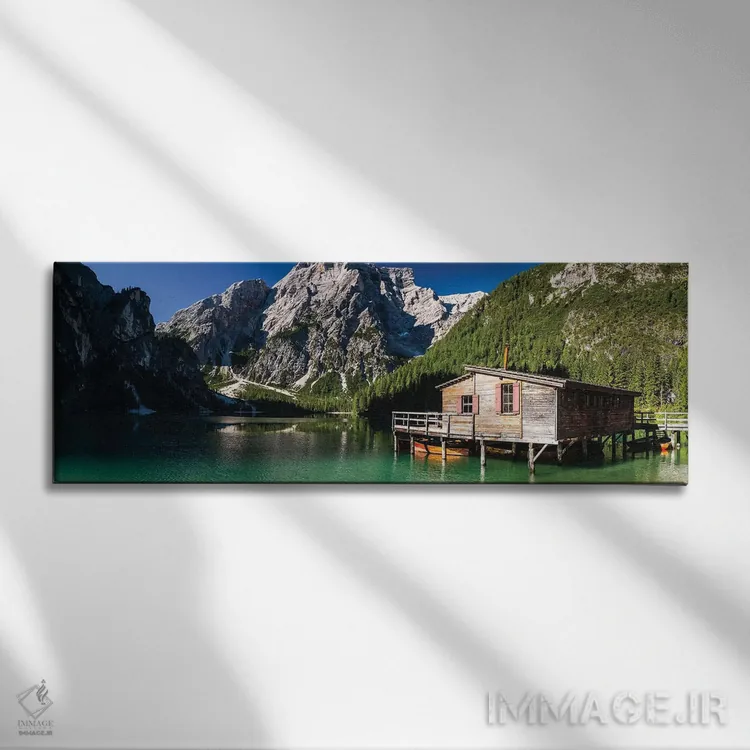 تابلو ایتالیا، آلپ، دولومیتهای پراگ، دریاچه پراگر ویلزه / دریاچه برائیس، II اثر میکولاج گوسپودرک - نمای روبهرو روی دیوار
