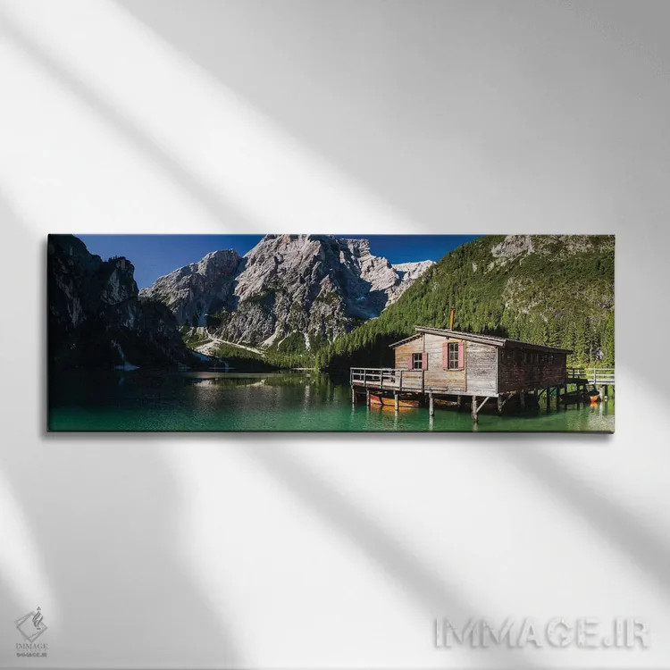 تابلو ایتالیا، آلپ، دولومیتهای پراگ، دریاچه پراگر ویلزه / دریاچه برائیس، II اثر میکولاج گوسپودرک - نمای روبهرو روی دیوار