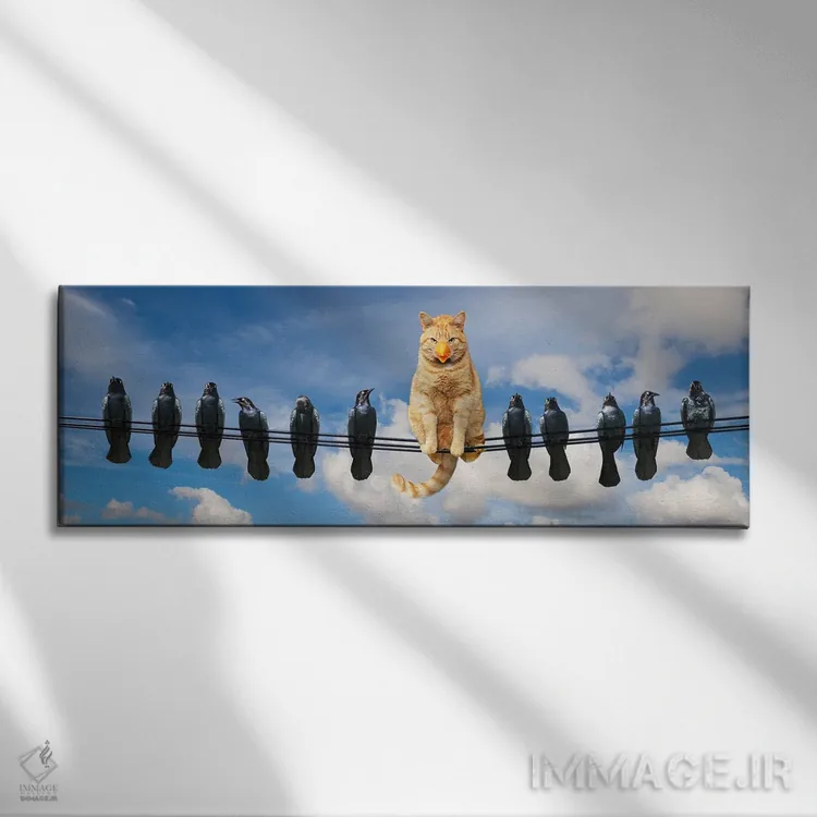 تابلو گربه باهوش ۲ اثر لوند روزر - نمای روبهرو روی دیوار