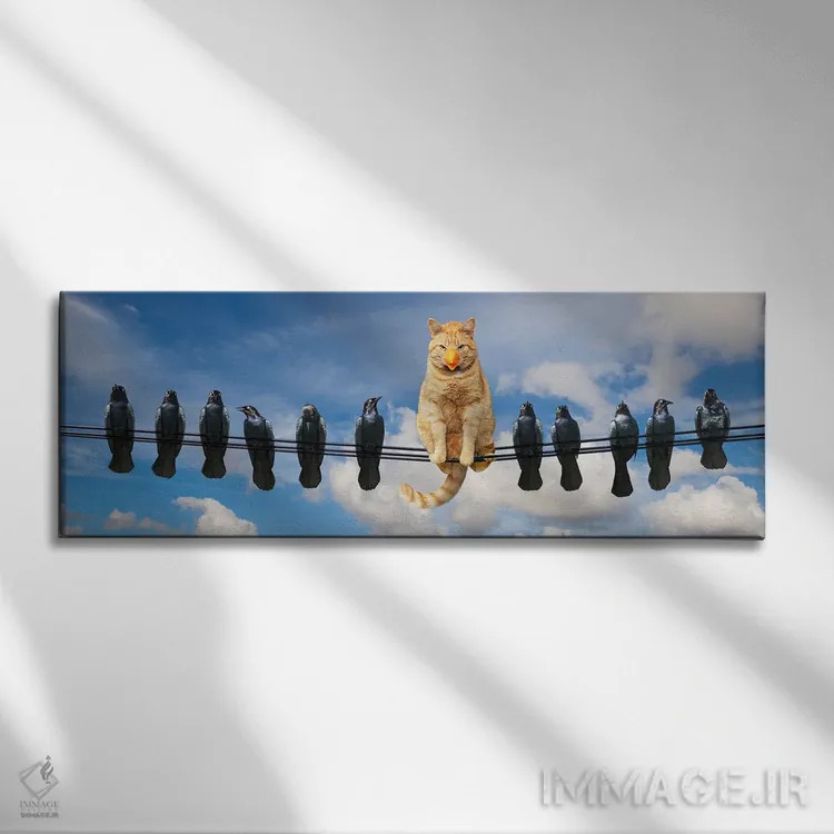 تابلو گربه باهوش ۲ اثر لوند روزر - نمای روبهرو روی دیوار