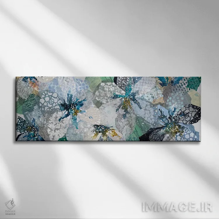 تابلو سمفونی گلی آبی، باغ جنی اثر لیان داکینو - نمای روبهرو روی دیوار