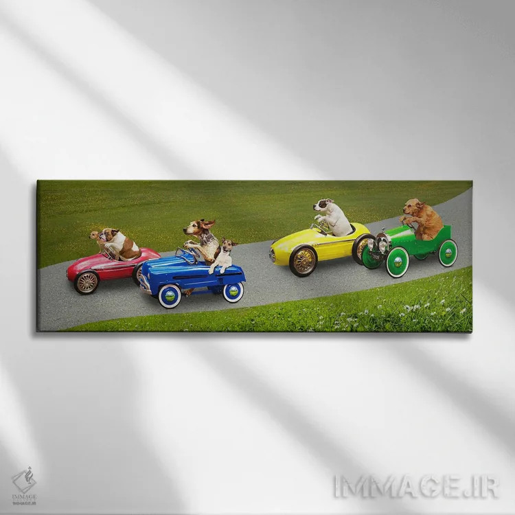 تابلو مسابقه سگها اثر لوند روزر - نمای روبهرو روی دیوار